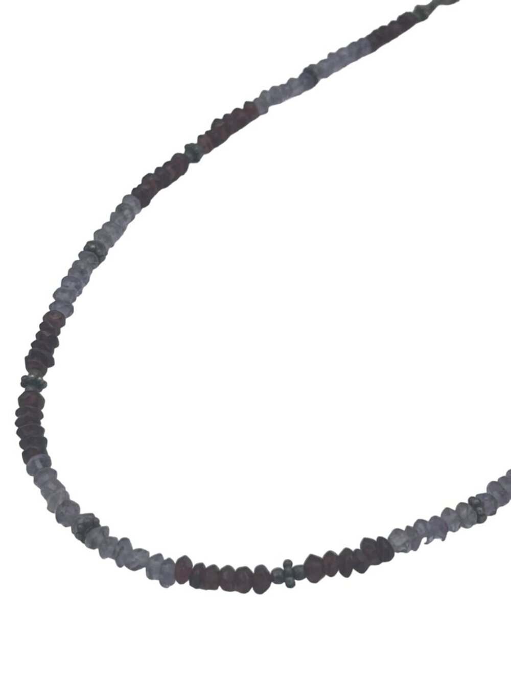 Faceted Gemstone Beaded Necklace With Hook Clasp Mixed Blue & Red Stone Beads Pr - Picture 2 of 5